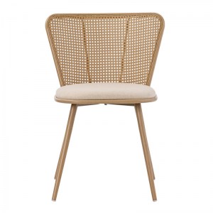 pak-058-000067-3 ΚΑΡΕΚΛΑ DANIELE PAKOWORLD ΦΥΣΙΚΟ PE RATTAN-ΜΠΕΖ ΥΦΑΣΜΑ-ΦΥΣΙΚΟ ΜΕΤΑΛΛΟ 46.5X57.5X77.5ΕΚ