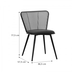pak-058-000067-8 ΚΑΡΕΚΛΑ DANIELE PAKOWORLD ΦΥΣΙΚΟ PE RATTAN-ΜΠΕΖ ΥΦΑΣΜΑ-ΦΥΣΙΚΟ ΜΕΤΑΛΛΟ 46.5X57.5X77.5ΕΚ