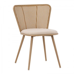 pak-058-000067 ΚΑΡΕΚΛΑ DANIELE PAKOWORLD ΦΥΣΙΚΟ PE RATTAN-ΜΠΕΖ ΥΦΑΣΜΑ-ΦΥΣΙΚΟ ΜΕΤΑΛΛΟ 46.5X57.5X77.5ΕΚ