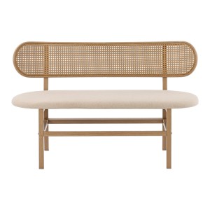 pak-058-000070-3 ΚΑΝΑΠΕΣ 2ΘΕΣΙΟΣ ENRICO PAKOWORLD ΦΥΣΙΚΟ PE RATTAN-ΜΠΕΖ ΥΦΑΣΜΑ-ΦΥΣΙΚΟ ΜΕΤΑΛΛΟ 121X51.5X75ΕΚ