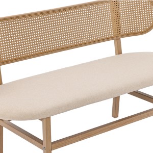 pak-058-000070-6 ΚΑΝΑΠΕΣ 2ΘΕΣΙΟΣ ENRICO PAKOWORLD ΦΥΣΙΚΟ PE RATTAN-ΜΠΕΖ ΥΦΑΣΜΑ-ΦΥΣΙΚΟ ΜΕΤΑΛΛΟ 121X51.5X75ΕΚ