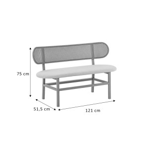 pak-058-000070-8 ΚΑΝΑΠΕΣ 2ΘΕΣΙΟΣ ENRICO PAKOWORLD ΦΥΣΙΚΟ PE RATTAN-ΜΠΕΖ ΥΦΑΣΜΑ-ΦΥΣΙΚΟ ΜΕΤΑΛΛΟ 121X51.5X75ΕΚ
