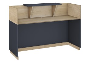 pak-069-000016-1 ΓΡΑΦΕΙΟ RECEPTION LOTUS ΣΕ ΧΡΩΜΑ ΦΥΣΙΚΟ - ΑΝΘΡΑΚΙ 180X70X110ΕΚ
