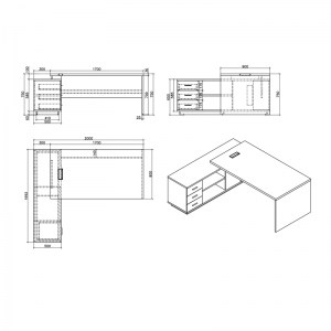 pak-069-000017-8 ΓΡΑΦΕΙΟ ΕΡΓΑΣΙΑΣ ΕΠΑΓΓΕΛΜΑΤΙΚΟ MINIMAL PAKOWORLD ΔΕΞΙΑ ΓΩΝΙΑ ΦΥΣΙΚΟ 200X170X75ΕΚ