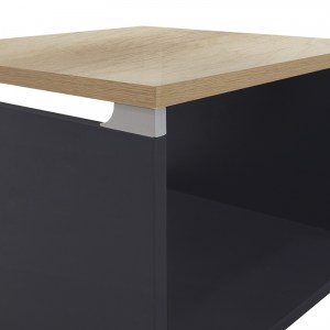 pak-069-000021-2 ΤΡΑΠΕΖΙ ΓΡΑΦΕΙΟΥ ΕΠΙΣΚΕΠΤΗ LOTUS PAKOWORLD ΧΡΩΜΑ ΦΥΣΙΚΟ - ΑΝΘΡΑΚΙ 60X60X45ΕΚ