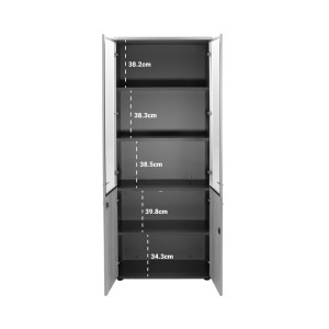 pak-069-000022-6 ΝΤΟΥΛΑΠΑ ΓΡΑΦΕΙΟΥ ΜΕ ΓΥΑΛΙΝΕΣ ΠΟΡΤΕΣ LOTUS PAKOWORLD ΧΡΩΜΑ ΦΥΣΙΚΟ - ΑΝΘΡΑΚΙ 80X40X200ΕΚ