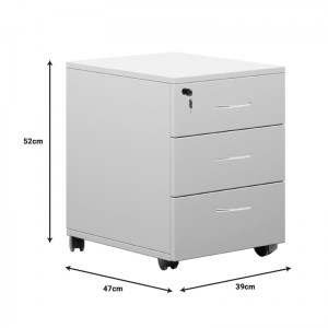 pak-069-000076-4 ΣΥΡΤΑΡΙΕΡΑ ΓΡΑΦΕΙΟΥ ΕΠΑΓΓΕΛΜΑΤΙΚΗ AMAZON PAKOWORLD ΤΡΟΧΗΛΑΤΗ ΛΕΥΚΟ ΜΕΛΑΜΙΝΗΣ 39X47X52.5ΕΚ