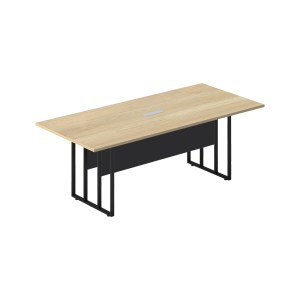 pak-069-000078 ΤΡΑΠΕΖΙ ΣΥΝΕΔΡΙΑΣΕΩΝ LOTUS PAKOWORLD ΜΕΤΑΛΛΟ-ΞΥΛΟ ΣΕ OAK-ΣΚΟΥΡΟ ΓΚΡΙ 200X100X75ΕΚ