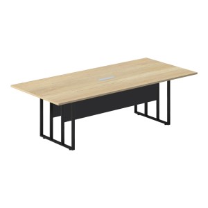 pak-069-000079 ΤΡΑΠΕΖΙ ΣΥΝΕΔΡΙΑΣΕΩΝ LOTUS PAKOWORLD ΜΕΤΑΛΛΟ-ΞΥΛΟ ΣΕ OAK-ΣΚΟΥΡΟ ΓΚΡΙ 240X120X75ΕΚ