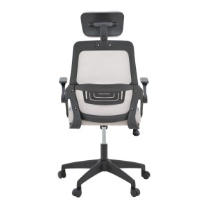 pak-069-000089-5 ΚΑΡΕΚΛΑ ΓΡΑΦΕΙΟΥ PEJA PAKOWORLD MESH ΥΦΑΣΜΑ ΓΚΡΙ-ΜΠΕΖ ΜΕ ΜΑΥΡΟ ΣΚΕΛΕΤΟ 58X60X107-117ΕΚ