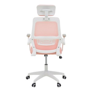 pak-069-000090-4 ΚΑΡΕΚΛΑ ΓΡΑΦΕΙΟΥ PEJA PAKOWORLD MESH ΥΦΑΣΜΑ ΡΟΖ-ΣΚΕΛΕΤΟΣ ΛΕΥΚΟ 58X60X107-117ΕΚ