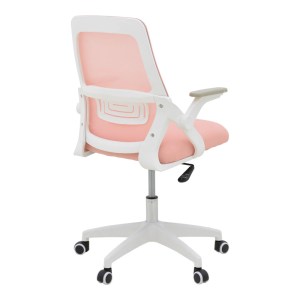 pak-069-000094-1 ΚΑΡΕΚΛΑ ΓΡΑΦΕΙΟΥ REJI PAKOWORLD MESH ΥΦΑΣΜΑ ΡΟΖ-ΣΚΕΛΕΤΟΣ ΛΕΥΚΟ 58X60X89-99ΕΚ