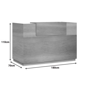 pak-069-000100-2 ΓΡΑΦΕΙΟ RECEPTION LOTUS PAKOWORLD ΣΕ ΧΡΩΜΑ ΦΥΣΙΚΟ 180X70X110ΕΚ