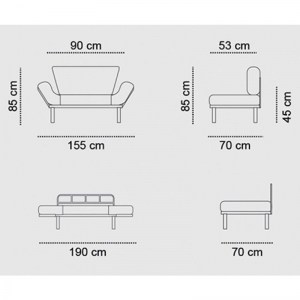 pak-071-000662-6 ΚΑΝΑΠΕΣ ΚΡΕΒΑΤΙ PWF-0018 2ΘΕΣΙΟΣ ΜΕ ΥΦΑΣΜΑ ΧΡΩΜΑ ΓΚΡΙ 155X73X85CM