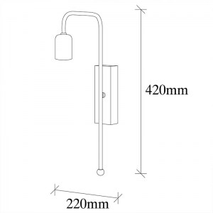 pak-071-000672-2 ΦΩΤΙΣΤΙΚΟ ΤΟΙΧΟΥ - ΑΠΛΙΚΑ PWL-0060 PAKOWORLD ΧΡΩΜΑ ΧΡΥΣΟ-ΜΑΥΡΟ 22X6X42ΕΚ