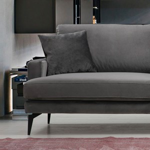 pak-071-001254-2 ΚΑΝΑΠΕΣ 3ΘΕΣΙΟΣ FORTUNE PAKOWORLD ΒΕΛΟΥΔΟ ΑΝΘΡΑΚΙ-ΜΑΥΡΟ 205X90X88ΕΚ