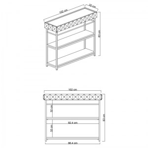 pak-071-001502-2 ΚΟΝΣΟΛΑ PWF-0629 PAKOWORLD ΛΕΥΚΟ-ΜΑΥΡΟ 102X32X83ΕΚ