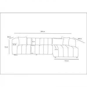 pak-071-001548-5 ΓΩΝΙΑΚΟΣ ΚΑΝΑΠΕΣ BEYZA PAKOWORLD ΑΡΙΣΤΕΡΗ ΓΩΝΙΑ ΚΡΕΜ ΥΦΑΣΜΑ 299X160X73ΕΚ