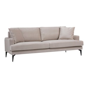 pak-071-001565 ΚΑΝΑΠΕΣ 2ΘΕΣΙΟΣ FORTUNE PAKOWORLD ΒΕΛΟΥΔΟ ΜΠΕΖ-ΜΑΥΡΟ 175X90X88ΕΚ