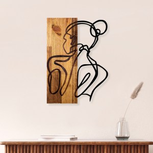 pak-071-001587-1 ΔΙΑΚΟΣΜΗΤΙΚΟ ΤΟΙΧΟΥ WOMANEL PAKOWORLD ΞΥΛΟ ΠΕΥΚΟΥ ΣΕ ΦΥΣΙΚΗ ΑΠΟΧΡΩΣΗ ΜΕ ΜΑΥΡΟ ΜΕΤΑΛΛΟ 35X3X50ΕΚ