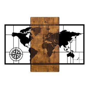 pak-071-001608 ΔΙΑΚΟΣΜΗΤΙΚΟ ΤΟΙΧΟΥ MERZO PAKOWORLD ΞΥΛΟ ΠΕΥΚΟΥ ΣΕ ΦΥΣΙΚΗ ΑΠΟΧΡΩΣΗ ΜΕ ΜΑΥΡΟ ΜΕΤΑΛΛΟ 58X3X85ΕΚ
