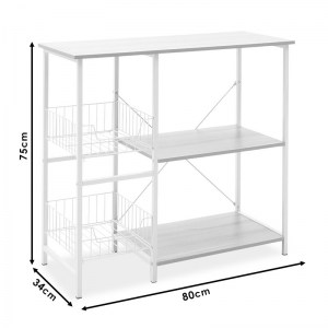 pak-072-000034-4 ΕΠΙΔΑΠΕΔΙΑ ΡΑΦΙΕΡΑ NOON PAKOWORLD ΜΕ MDF ΧΡΩΜΑ ΦΥΣΙΚΟ-ΛΕΥΚΟ 80X34X75ΕΚ