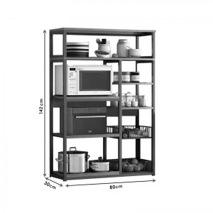 pak-072-000055-2 ΡΑΦΙΕΡΑ ΕΠΙΔΑΠΕΔΙΑ LEENA PAKOWORLD ΜΕΤΑΛΛΟ ΣΚΟΥΡΟ ΚΑΡΥΔΙ-ΜΑΥΡΟ 80X30X142ΕΚ