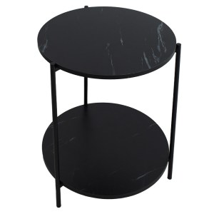 pak-072-000063-2 ΒΟΗΘΗΤΙΚΟ ΤΡΑΠΕΖΙ RHYTHM MDF ΜΑΥΡΟ ΜΑΡΜΑΡΟΥ-ΜΑΥΡΟ Φ48X60CM