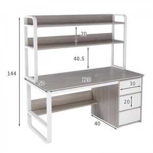 pak-072-000075-2 ΓΡΑΦΕΙΟ SOCO PAKOWORLD ΜΕ ΡΑΦΙΕΡΑ-MDF ΓΚΡΙ-ΛΕΥΚΟ 120X50X147ΕΚ