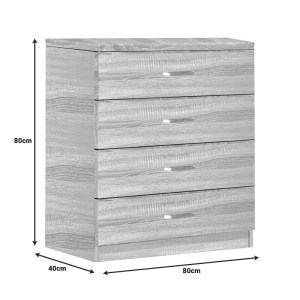 pak-072-000078-1 ΣΥΡΤΑΡΙΕΡΑ KILLIAN PAKOWORLD  ΜΕ 4 ΣΥΡΤΑΡΙΑ SONOMA 80X40X80ΕΚ