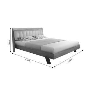pak-072-000092-5 ΚΡΕΒΑΤΙ FRANKLY PAKOWORLD OAK-ΛΕΥΚΟ PU 150X200ΕΚ