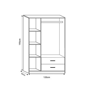 pak-072-000097-4 ΝΤΟΥΛΑΠΑ ΡΟΥΧΩΝ EDRITTE PAKOWORLD ΤΡΙΦΥΛΛΗ ΜΕ ΣΥΡΤΑΡΙΑ ΑΝΟΙΧΤΟ ΚΑΡΥΔΙ ΜΕΛΑΜΙΝΗ 120X52X195ΕΚ