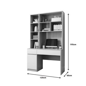 pak-072-000101-1 ΓΡΑΦΕΙΟ ΕΡΓΑΣΙΑΣ PERTIN PAKOWORLD ΜΕΛΑΜΙΝΗ ΣΕ ΛΕΥΚΗ-ΦΥΣΙΚΗ ΑΠΟΧΡΩΣΗ 120X60X195ΕΚ