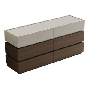 pak-072-000103 ΣΥΡΤΑΡΙΕΡΑ SONLEN PAKOWORLD ΜΕΛΑΜΙΝΗ ΚΑΙ MDF ΣΕ ΚΑΡΥΔΙ-ΜΠΕΖ ΑΠΟΧΡΩΣΗ 120X40X72ΕΚ