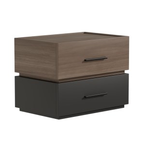pak-072-000104-2 ΚΟΜΟΔΙΝΟ SONLEN PAKOWORLD ΜΕΛΑΜΙΝΗ ΚΑΙ MDF ΣΕ ΑΝΟΙΧΤΟ ΚΑΡΥΔΙ-ΑΝΘΡΑΚΙ ΑΠΟΧΡΩΣΗ 60X40X44.5ΕΚ