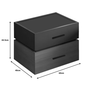 pak-072-000104-3 ΚΟΜΟΔΙΝΟ SONLEN PAKOWORLD ΜΕΛΑΜΙΝΗ ΚΑΙ MDF ΣΕ ΑΝΟΙΧΤΟ ΚΑΡΥΔΙ-ΑΝΘΡΑΚΙ ΑΠΟΧΡΩΣΗ 60X40X44.5ΕΚ