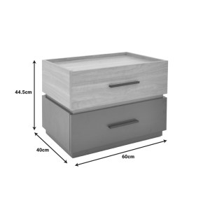 pak-072-000104-7 ΚΟΜΟΔΙΝΟ SONLEN PAKOWORLD MDF ΣΕ SONOMA-ΑΝΘΡΑΚΙ ΑΠΟΧΡΩΣΗ 60X40X44.5ΕΚ