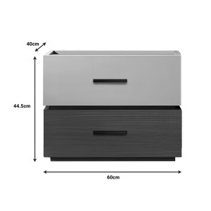 pak-072-000105-3 ΚΟΜΟΔΙΝΟ SONLEN PAKOWORLD ΜΕΛΑΜΙΝΗ ΚΑΙ MDF ΣΕ ΚΑΡΥΔΙ-ΜΠΕΖ ΑΠΟΧΡΩΣΗ 60X40X44.5ΕΚ