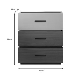 pak-072-000106-4 ΚΟΜΟΔΙΝΟ SONLEN PAKOWORLD ΜΕΛΑΜΙΝΗ ΚΑΙ MDF ΣΕ ΚΑΡΥΔΙ-ΜΠΕΖ ΑΠΟΧΡΩΣΗ 60X40X66ΕΚ
