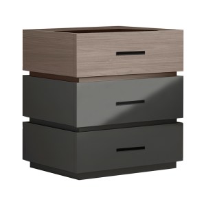 pak-072-000107 ΚΟΜΟΔΙΝΟ SONLEN PAKOWORLD ΜΕΛΑΜΙΝΗ ΚΑΙ MDF ΣΕ ΑΝΟΙΧΤΟ ΚΑΡΥΔΙ-ΑΝΘΡΑΚΙ ΑΠΟΧΡΩΣΗ 60X40X66ΕΚ