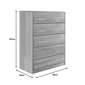 pak-072-000109-2 ΣΥΡΤΑΡΙΕΡΑ KUANGER PAKOWORLD MDF ΣΕ ΦΥΣΙΚΗ ΑΠΟΧΡΩΣΗ 80X40X109ΕΚ
