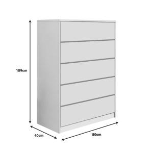 pak-072-000110-2 ΣΥΡΤΑΡΙΕΡΑ KUANGER PAKOWORLD MDF ΣΕ ΛΕΥΚΗ ΑΠΟΧΡΩΣΗ 80X40X109ΕΚ