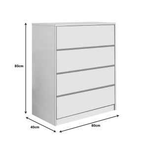 pak-072-000114-2 ΣΥΡΤΑΡΙΕΡΑ KUANGER PAKOWORLD MDF ΣΕ ΛΕΥΚΗ ΑΠΟΧΡΩΣΗ 80X40X80ΕΚ