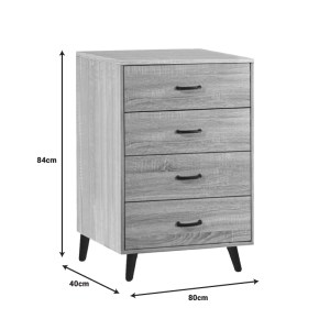pak-072-000117-1 ΣΥΡΤΑΡΙΕΡΑ ADRENILE PAKOWORLD MDF ΣΕ ΦΥΣΙΚΗ ΑΠΟΧΡΩΣΗ ΚΑΙ ΜΑΥΡΟ ΜΕΤΑΛΛΙΚΟ ΠΟΔΙ 80X40X84ΕΚ