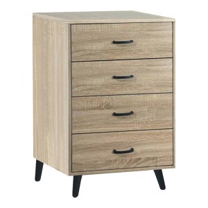 pak-072-000117 ΣΥΡΤΑΡΙΕΡΑ ADRENILE PAKOWORLD MDF ΣΕ ΦΥΣΙΚΗ ΑΠΟΧΡΩΣΗ ΚΑΙ ΜΑΥΡΟ ΜΕΤΑΛΛΙΚΟ ΠΟΔΙ 80X40X84ΕΚ