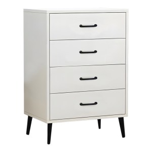 pak-072-000118 ΣΥΡΤΑΡΙΕΡΑ ADRENILE PAKOWORLD MDF ΣΕ ΛΕΥΚΗ ΑΠΟΧΡΩΣΗ ΚΑΙ ΜΑΥΡΟ ΜΕΤΑΛΛΙΚΟ ΠΟΔΙ 80X40X84ΕΚ
