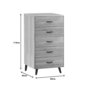 pak-072-000119-1 ΣΥΡΤΑΡΙΕΡΑ ADRENILE PAKOWORLD MDF ΣΕ ΦΥΣΙΚΗ ΑΠΟΧΡΩΣΗ ΚΑΙ ΜΑΥΡΟ ΜΕΤΑΛΛΙΚΟ ΠΟΔΙ 80X40X114ΕΚ