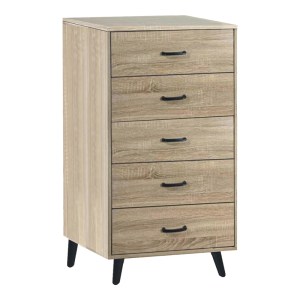 pak-072-000119 ΣΥΡΤΑΡΙΕΡΑ ADRENILE PAKOWORLD MDF ΣΕ ΦΥΣΙΚΗ ΑΠΟΧΡΩΣΗ ΚΑΙ ΜΑΥΡΟ ΜΕΤΑΛΛΙΚΟ ΠΟΔΙ 80X40X114ΕΚ