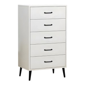 pak-072-000120 ΣΥΡΤΑΡΙΕΡΑ ADRENILE PAKOWORLD MDF ΣΕ ΛΕΥΚΗ ΑΠΟΧΡΩΣΗ ΚΑΙ ΜΑΥΡΟ ΜΕΤΑΛΛΙΚΟ ΠΟΔΙ 80X40X114ΕΚ