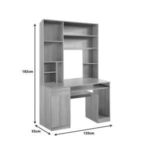 pak-072-000121-1 ΓΡΑΦΕΙΟ ΥΠΟΛΟΓΙΣΤΗ ΜΕ ΒΙΒΛΙΟΘΗΚΗ NOVELTY PAKOWORLD ΣΕ ΑΠΟΧΡΩΣΗ SONOMA 120X55X182ΕΚ